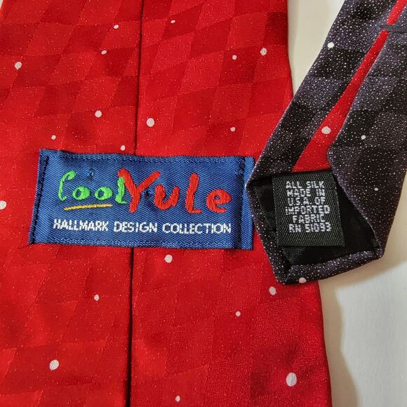 Cool Yule Hallmark Design Collection- Christmas Tie- Deer Lg Antlers- All Silk - Picture 4 of 4